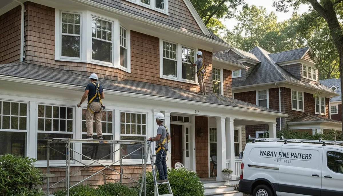 Painting crew serving Newton, MA with professional interior and exterior house painting services